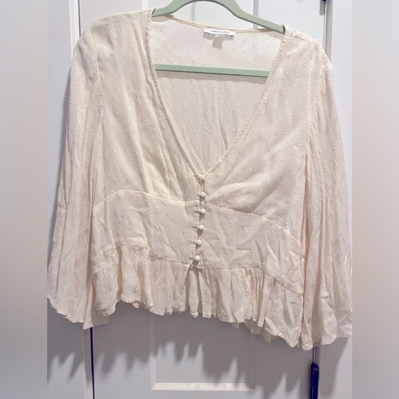 American Eagle Outfitters Tops - American Eagle Beige Blouse. Size- Large.